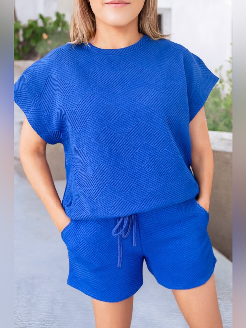 See and Be Seen Royal Blue Textured Knit Top Sz 1X NWT